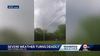One dead following tornado in Westmoreland Kansas