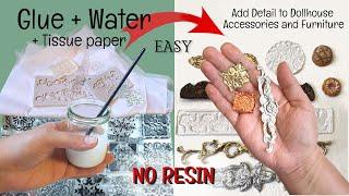 EASY & CHEAP DETAIL & TEXTURE to DOLLHOUSE Accessories & Furniture #MiniatureHacks #Miniatures