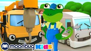 Lift It High In The Sky With Caroline The Crane  Geckos Garage Songs  Music Vehicles For Kids