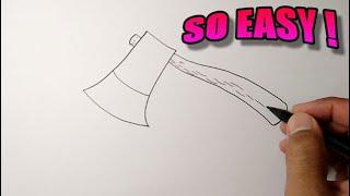 How to draw a axe easy  Simple Drawing