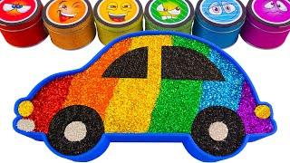 Satisfying Video  How To Make Rainbow Car Bathtub With Glitter Slime Cutting ASMR  Making By Yo Yo