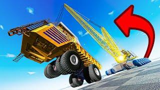 Lifting The BELAZ With A CRANE  BeamNG Drive Mods