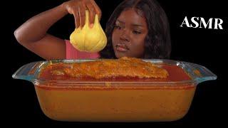 ASMR FUFU & PALMNUT SOUP MUKBANG BBQ turkey wings banga soup No Talking Soft Eating Sounds