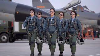 First batch of five female cadet pilots of J-11B fighter jet complete solo flight