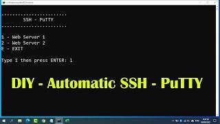 Automated remote access with one key using PuTTY