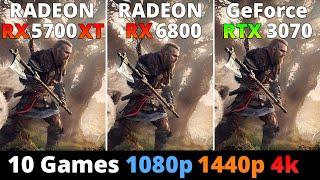 RX 5700 XT vs RX 6800 vs RTX 3070 - Test in 10 Games 1080p 1440 and 4k