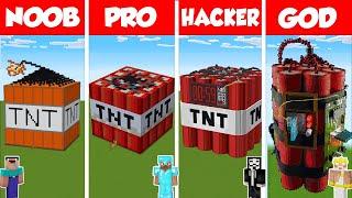 Minecraft WORKING TNT HOUSE BUILD CHALLENGE - NOOB vs PRO vs HACKER vs GOD  Animation