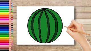 How To Draw A Watermelon Easy  Watermelon Drawing