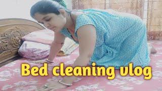 Indian housewife Bed cleaning vlog