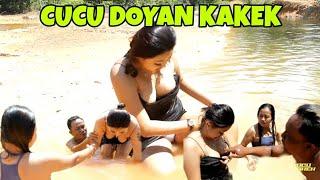 CUCU DAN KAKEK MANDI BARENG REAKSI KAKEK JADI S@NG€