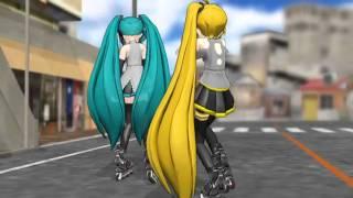 MMD cup 8 Neru and Miku Inline skating contest NOW HD