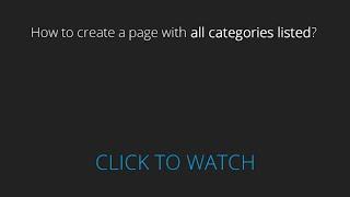 How to create a page with all categories listed?
