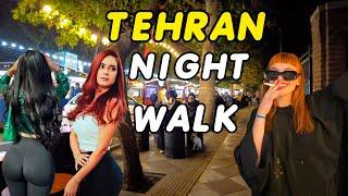 TEHRAN IRAN  A Busy Market in ValiAsr Street Night Walk VLOG Today #walkingtour