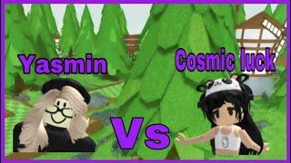 Yasmin vs Cosmic luck 0 friction race max jumps part 14 roblox super golf