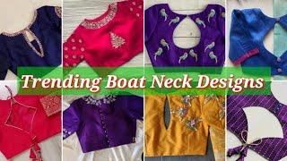 Best 50 boat neck design  blouse designs new model  blouse design  blauj dizain