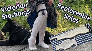 Victorian Stockings  Replaceable Soles  Flat 2 Needle  Relaxing Music