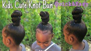 How to do  Top Knot Bun with cheap braiding hair  kids hairstyle 