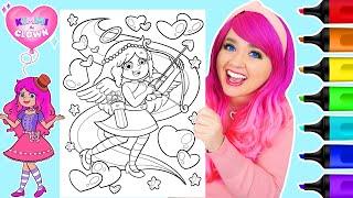 Coloring Kimmi The Clown Valentines Day Cupid Coloring Page  Ohuhu Art Markers