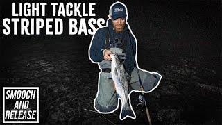 Light Tackle Striped Bass Spring Night Time - Smooch and Release Surf Fishing Swimbaits