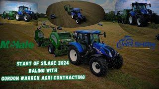 Start of silage 2024 baling With Gordon Warren Agri Contracting  - 4K McHale F5500 & McHale RBITAL