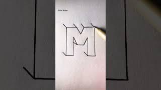 Letra M 3D Draw #shorts #short #calligraphy #letra #draw #3d #art #viral #M #youtubeshorts #fypシ