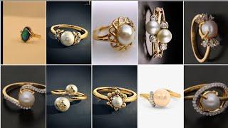 Simple Pearl Gold ring designs Pearl rings️