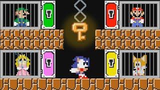 Sonic CHOOSE rescue Mario Luigi Tails Peach Key Door Maze Mayhem ANIMATION