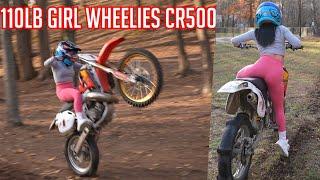 GIRL PULLS MASSIVE HOLESHOT ON CR500