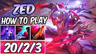 HOW TO PLAY ZED MID GUIDE FULL BURST  Best Build & Runes  BLOOD MOON ZED  League of Legends  S14