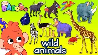 Learn Wild Animals For Kids  Wild Zoo Animals Names and Sounds for Children  Club Baboo