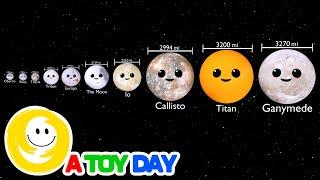 Moons Comparison for kids 🪐  Planet video  How Many Moons Does Each Planet Have  Top 10 Moons