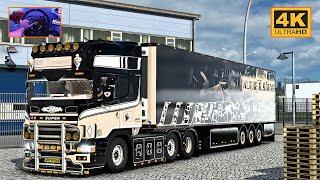 Scania 164L 580 V8 in Promods  Heilbronn - Arnhem  ETS2 Gameplay 4K + wheel cam