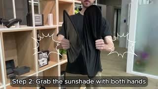 JUST 3 steps  How to fold JOWUA Sunshade Tesla ALL Model ITS SO EASY