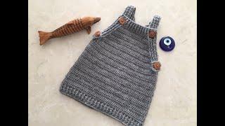 Easy to Crochet Dress Salopet  Stylish and Easy Baby Dress  For 1 Year Old Baby