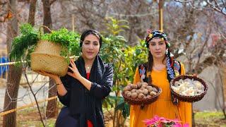 An Original Iranian Taste Cooking Dish in the Village with SHRIMP & WALNUTS  Village life