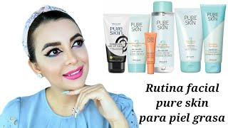 Rutina facial Pure skin para piel grasa