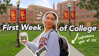 First Week of College VLOG sophomore year at USC productive days + grwm