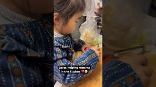 My 3 year old kitchen helper ️ #japan #baby #japaneselife #cute #filipinojapanese #japanesekids