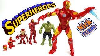 Супергерои разного размера  Игрушки для детей  superheroes toy
