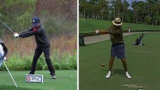 Young Tiger Woods vs Charlie Woods Golf Swing