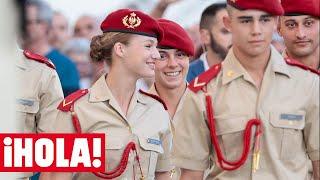 La princesa Leonor participa en la ofrenda floral a la Virgen del Pilar junto al resto de cadetes