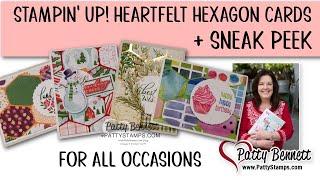 Heartfelt Hexagon Stampin Up Punch Cards with Designer Paper