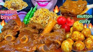 ASMR SPICY MUTTON BIRYANI MUTTON CURRY EGG CURRY CHILI MUKBANG MASSIVE Eating Sounds