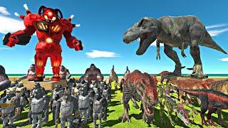 Army War  Mutant Primates Army vs Carnivore Dinosaurs Army - Animal Revolt Battle Simulator