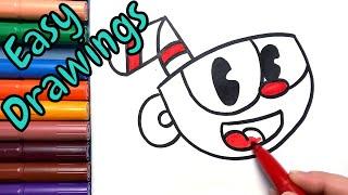How to Draw Cuphead  Only Smart Kids can draw this  Wanna try