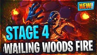 FORTNITE PRISONER SKIN STAGE 4 KEY LOCATION WAILING WOODS FIRE BURNT DOWN EVENT