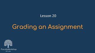 Moodle Lesson 20 Grading an assignment