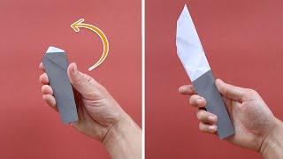 How to make a Paper Folding Knife. Paper Weapon