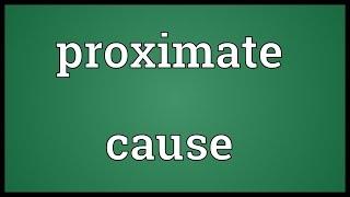 Proximate cause Meaning