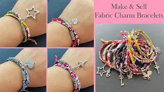 Make & Sell  Beautiful Charm Liberty Fabric Adjustable Bracelet  Bangle Cuff  ब्रेसलेट  Pulseira